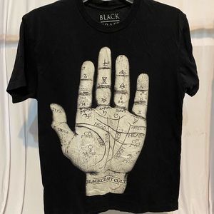 Blackcraft Cult hand mapping graphic tee palmistry